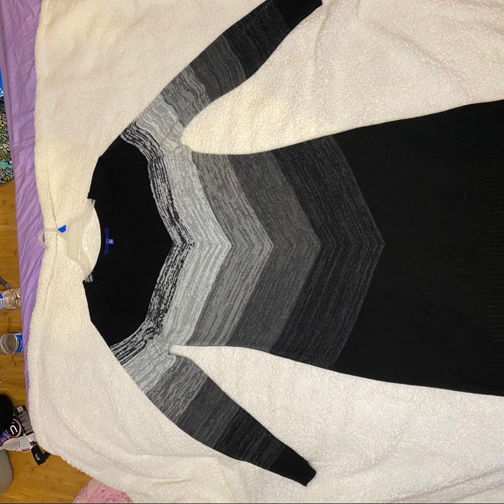 Black, grey sweater dress